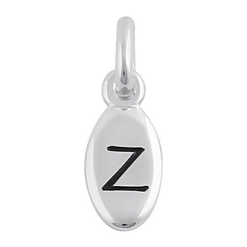 Sterling Silver Letter "Z" Oval Pendant