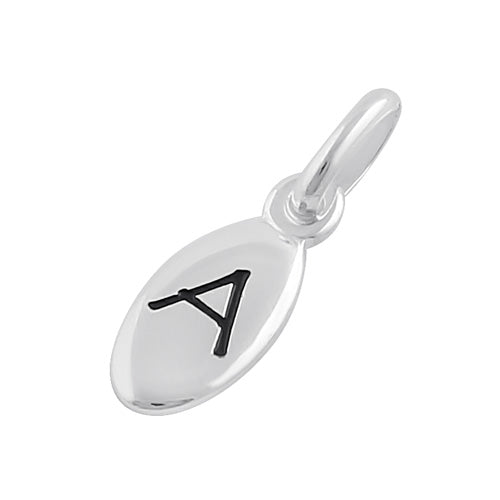 Sterling Silver Letter "A" Oval Pendant