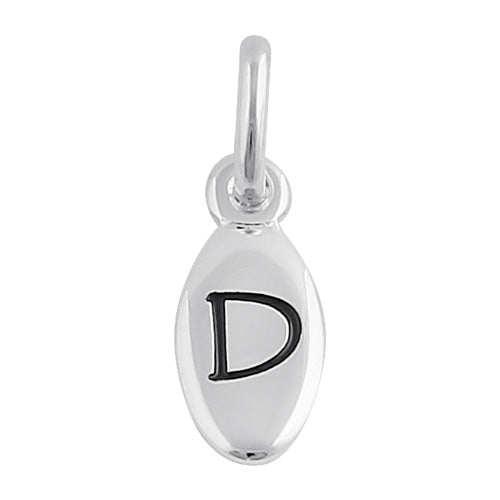 Sterling Silver Letter "D" Oval Pendant