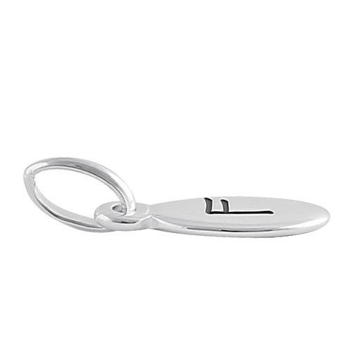 Sterling Silver Letter "F" Oval Pendant