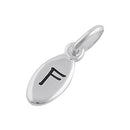 Sterling Silver Letter "F" Oval Pendant