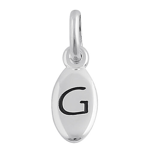 Sterling Silver Letter "G" Oval Pendant