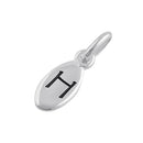 Sterling Silver Letter "H" Oval Pendant