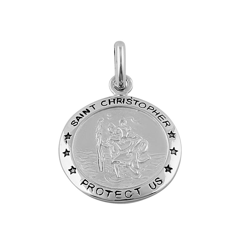 Sterling Silver St. Christopher Small Circle Pendant