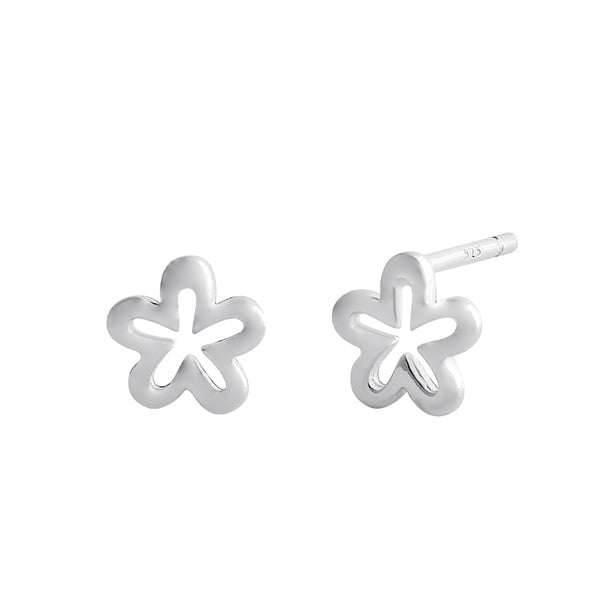 Sterling Silver Flower Sky Stud Earrings