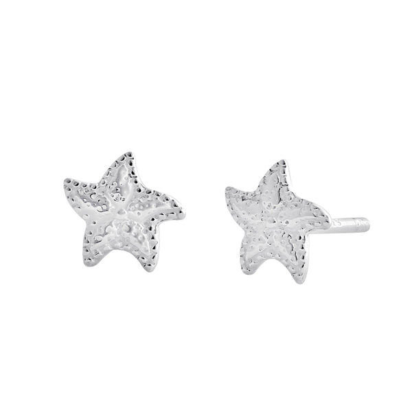 Sterling Silver Dainty Starfish Stud Earrings