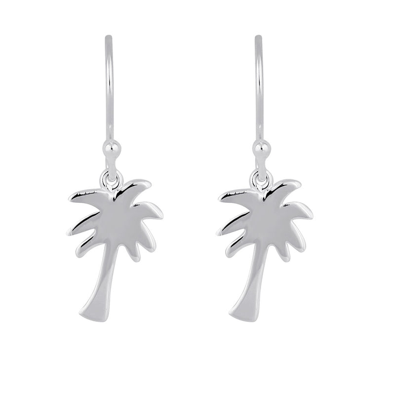 Sterling Silver Dangling Palm Tree Earrings