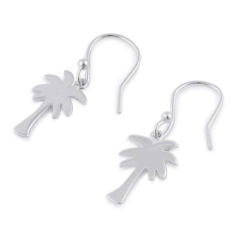 Sterling Silver Dangling Palm Tree Earrings