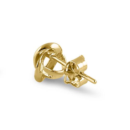 Solid 14K Yellow Gold Love Knot Earrings