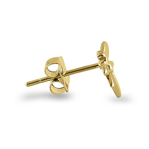 Solid 14K Yellow Gold Dragonfly Earrings