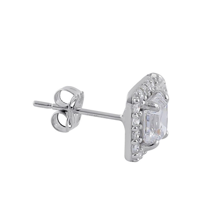 1.42 ct Solid 14K White Gold Asscher CZ Earrings