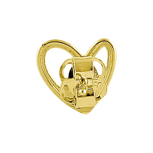 Solid 14K Yellow Gold & Rose Gold Double Heart Earrings
