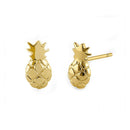 Solid 14K Yellow Gold Pineapple Earrings