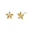 Solid 14K Yellow Gold Pinwheel Flower Earrings