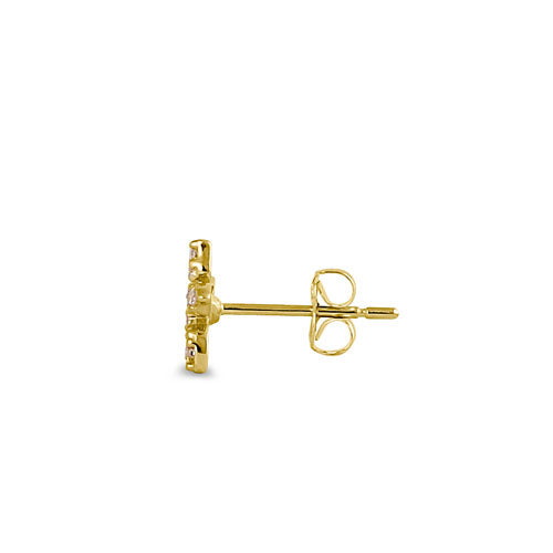 Solid 14K Yellow Gold Jasmine CZ Earrings
