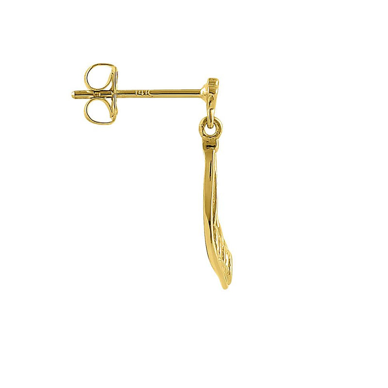Solid 14K Yellow Gold Ornament Earrings