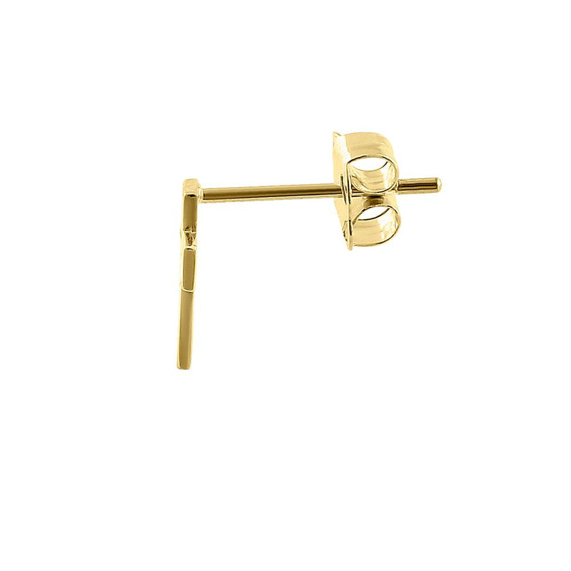 Solid 14K Yellow Gold Cross Outline Earrings