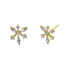 Solid 14K Yellow Gold Dawn Star CZ Earrings