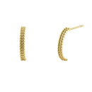 Solid 14K Yellow Gold Half Loop Beaded Earrings