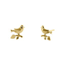 Solid 14K Yellow Gold Morning Bird Earrings