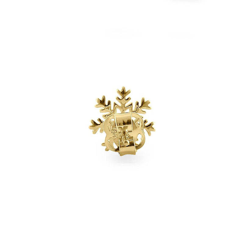 Solid 14K Yellow Gold Snowflake Earrings