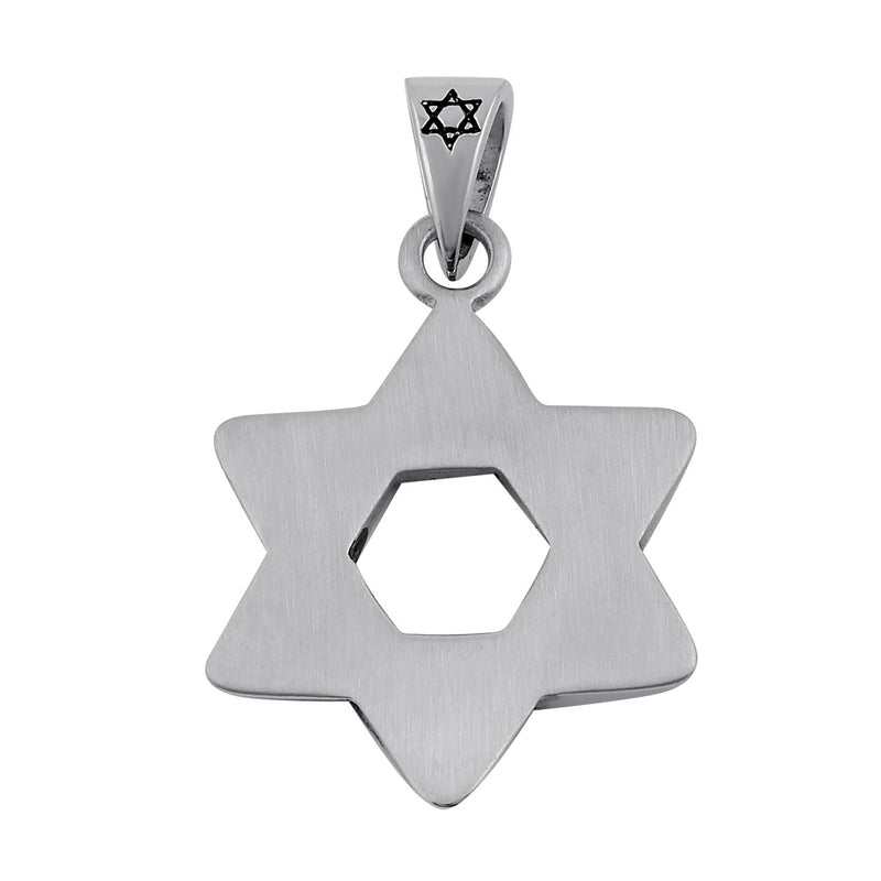 Stainless Steel Wire Pattern Star of David Pendant