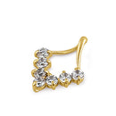 Solid 14K Yellow Gold Trendy V CZ Pendant
