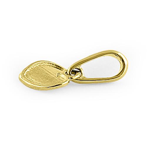 Solid 14K Yellow Gold Heart Charm Pendant