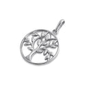 Solid 14K White Gold Tree of Life Pendant