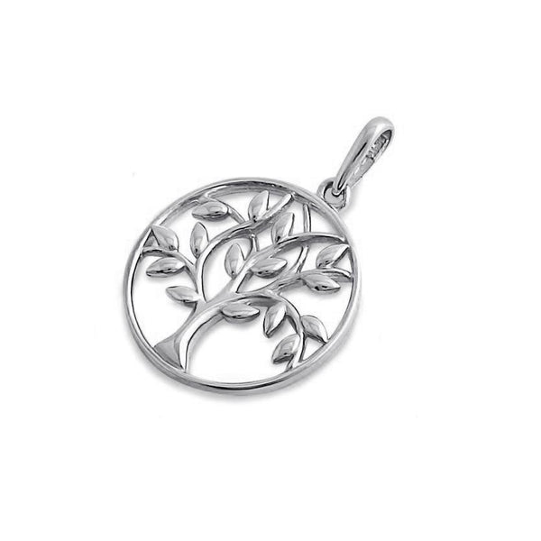 Solid 14K White Gold Tree of Life Pendant