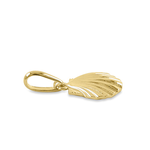 Solid 14K Yellow Gold Clam Shell Pendant