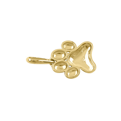 Solid 14K Yellow Gold Paw Pendant