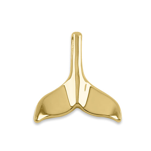 Solid 14K Yellow Gold Dolphin Tail Pendant