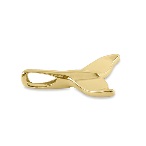 Solid 14K Yellow Gold Dolphin Tail Pendant
