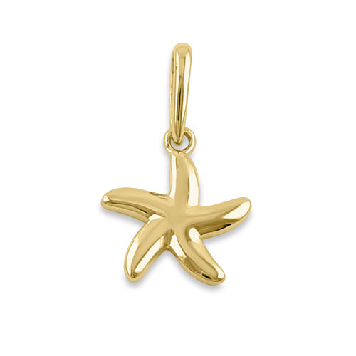 Solid 14K Yellow Gold Small Starfish Pendant