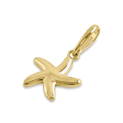 Solid 14K Yellow Gold Small Starfish Pendant