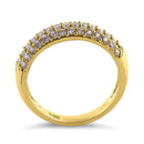 Solid 14K Yellow Gold Pave Round CZ Cluster CZ Ring