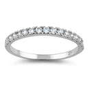 Solid 14K White Gold Half Eternity Clear CZ Ring