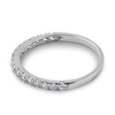 Solid 14K White Gold Half Eternity Clear CZ Ring