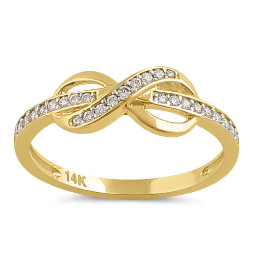 Solid 14K Gold CZ Infinity Ring