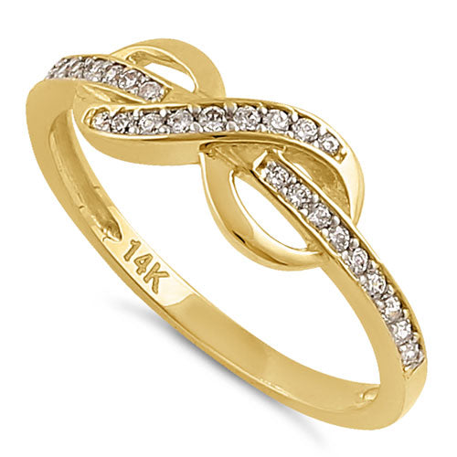 Solid 14K Gold CZ Infinity Ring