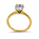 Solid 14K Yellow Gold Solitaire Round CZ Engagement Ring