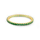 Solid 14K Yellow Gold Eternity Green CZ Ring