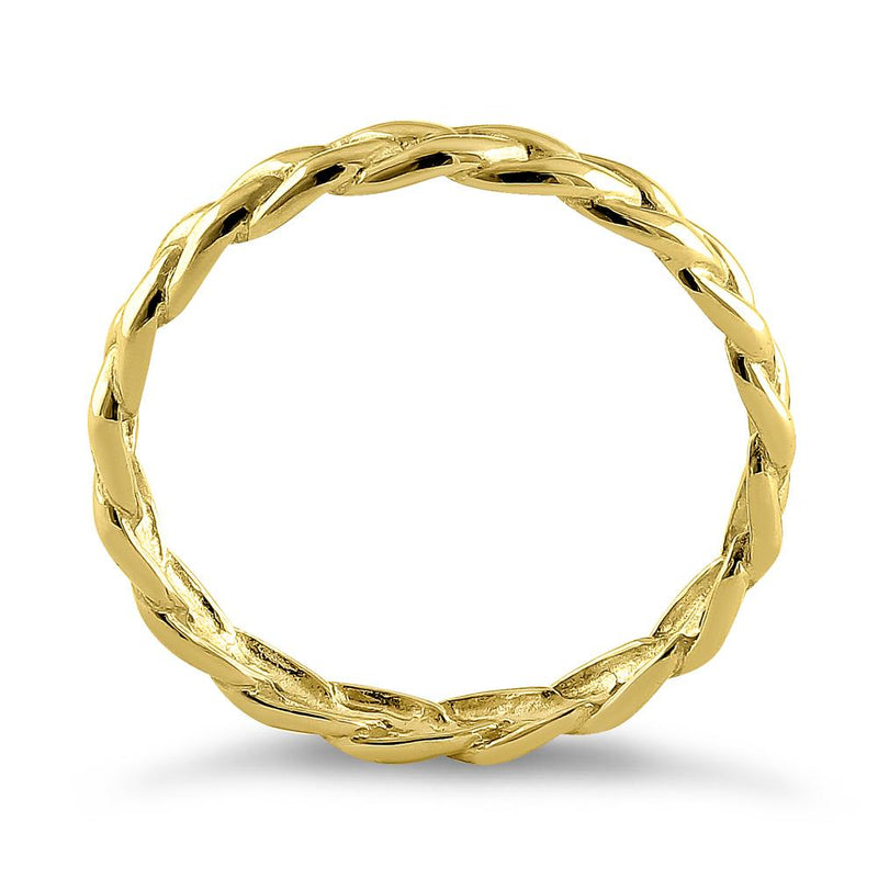 Solid 14K Yellow Gold Braided Eternity Band