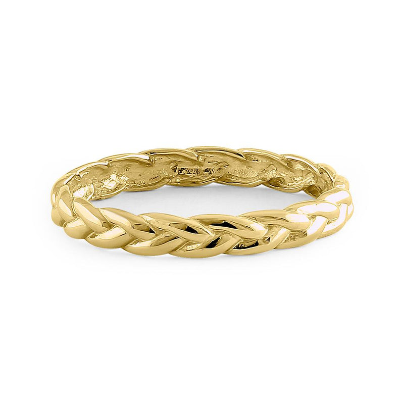 Solid 14K Yellow Gold Braided Eternity Band