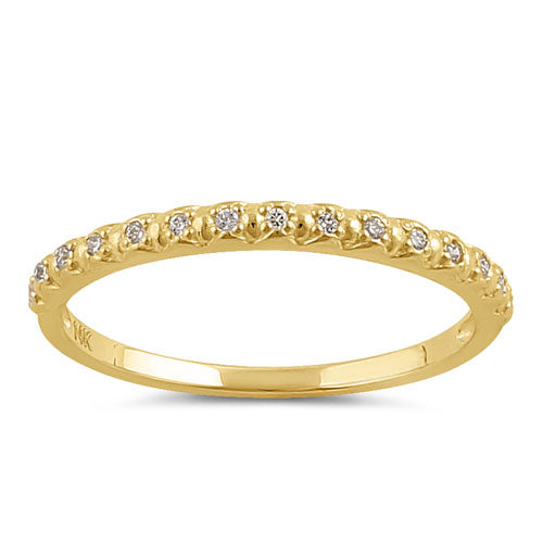 Solid 14K Gold CZ Half Eternity CZ Ring