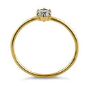 Solid 14K Yellow Gold Solitaire Round CZ Engagement Ring
