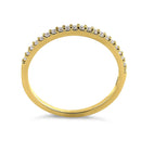 Solid 14K Yellow Gold Round Cut Half Eternity CZ Ring