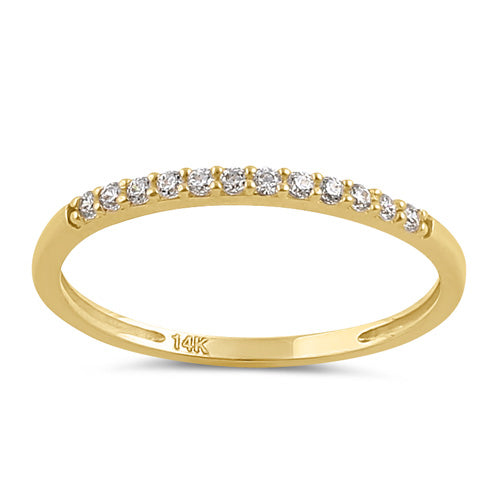 Solid 14K Gold Stackable CZ Ring