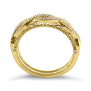 Solid 14K Yellow Gold Classic Twist CZ Ring
